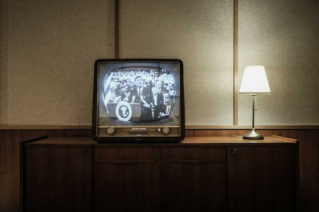 vintage television watching